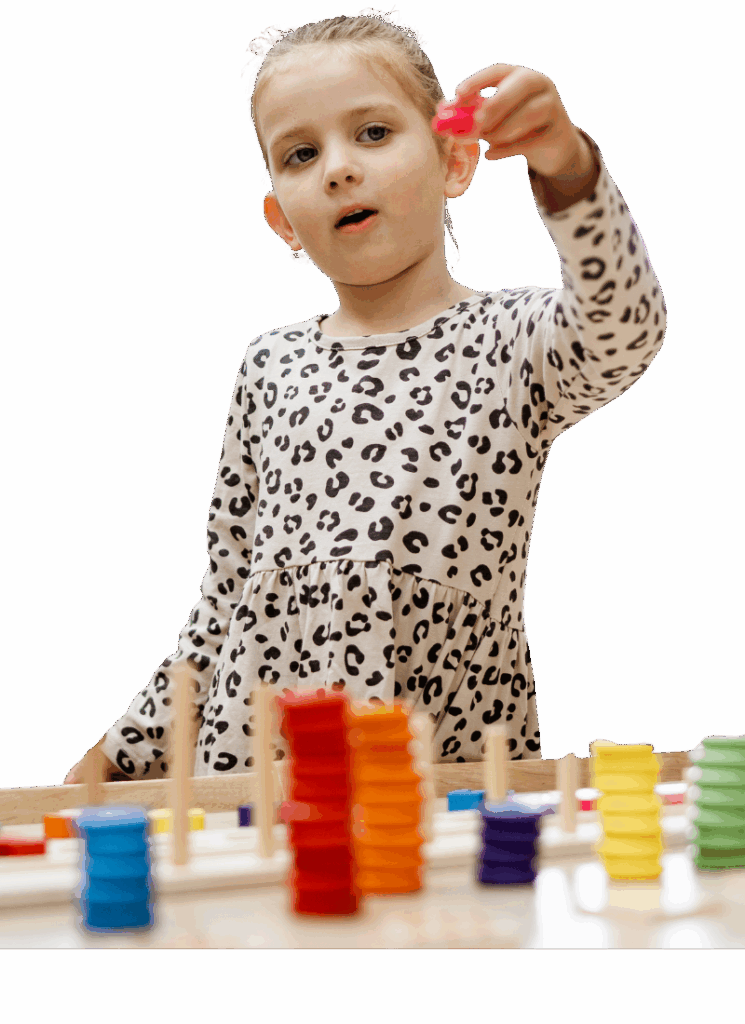 Girl playing with toys in a daycare centre